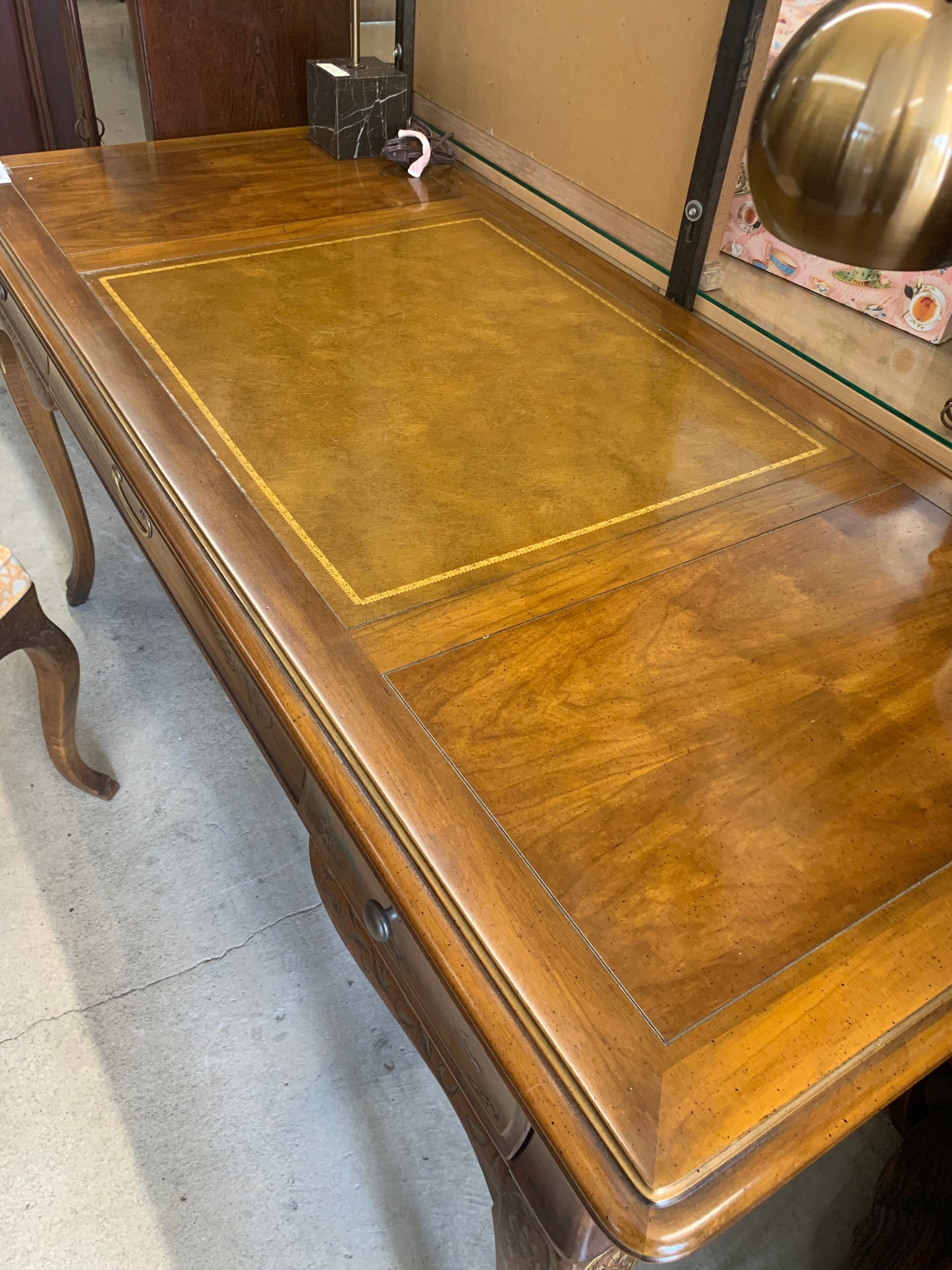 Vintage Drexel Heritage Hand-Painted Desk with Matching Chair