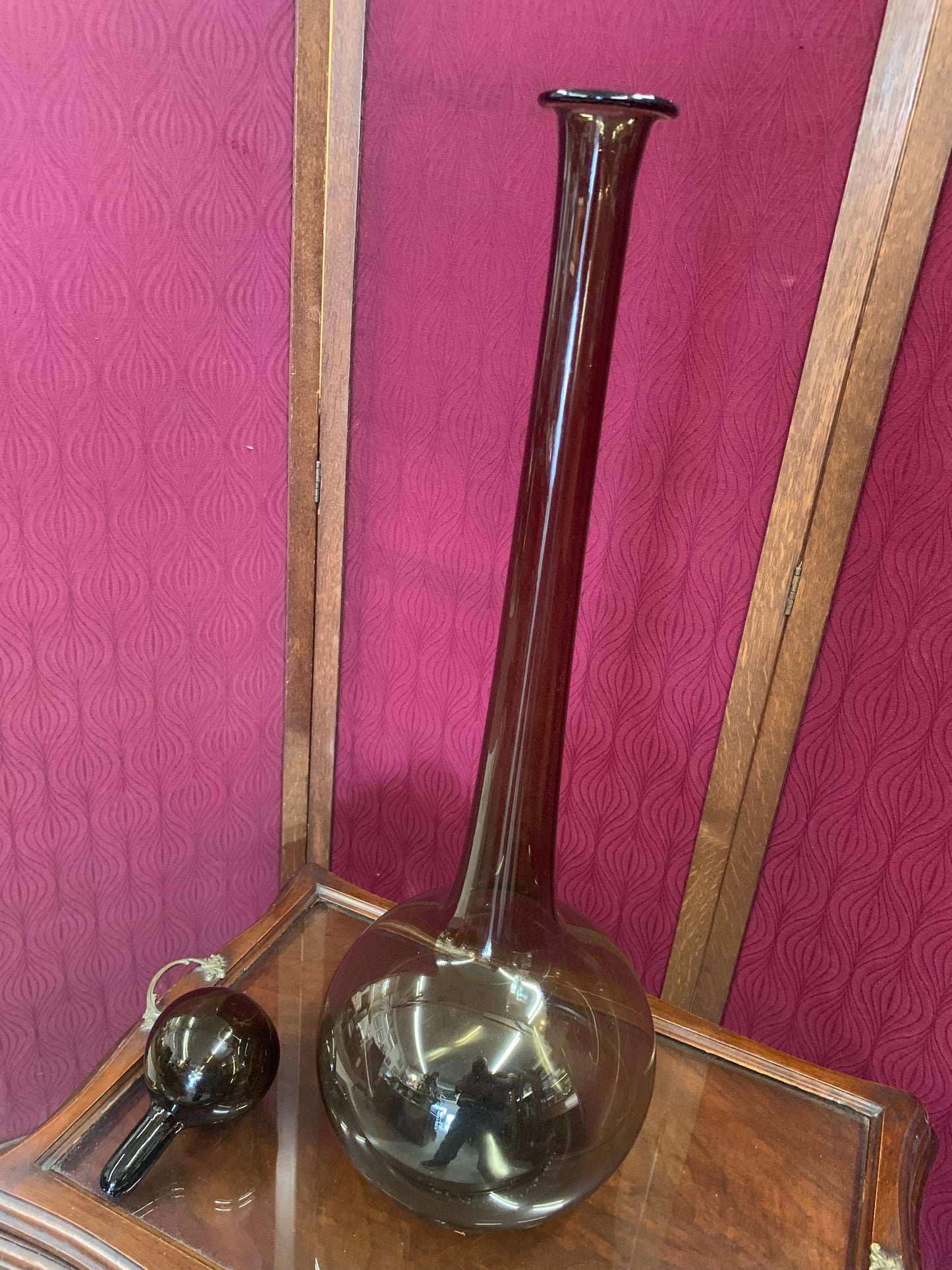 1970s Hand-Blown Art Glass Decanter with Stopper – Italian MCM Style