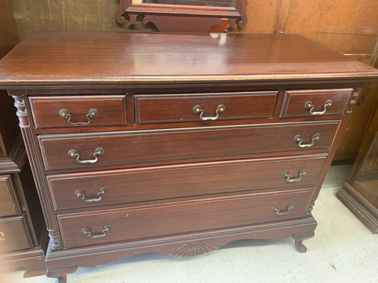 1940s Mahogany Chippendale Dresser & Mirror