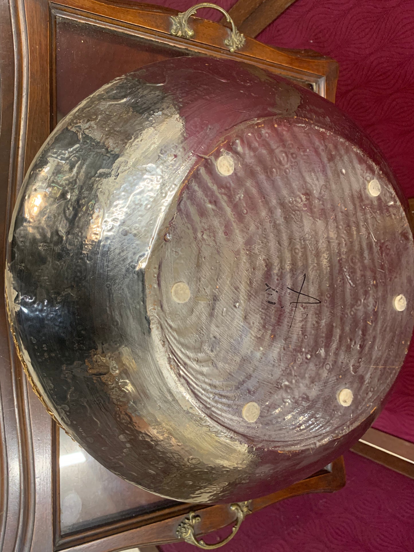 Decorative Artisan Bowl with Coiled Brass Snake – Studio Art Piece (1980s)