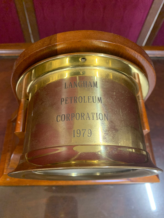 1979 Brass Maritime Ship’s Clock by Boston Clock Co. – Key Wound, Dual-Time, Chiming