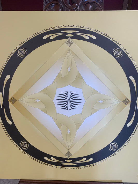 Sri Yantra Meditation Canvas – Sacred Geometry Wall Art (36" x 36")