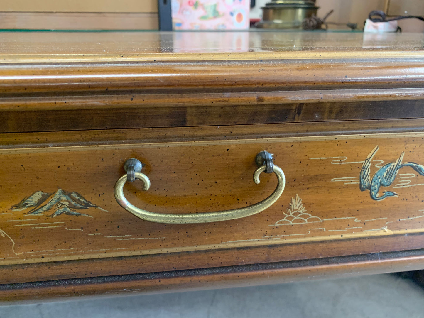 Vintage Drexel Heritage Hand-Painted Desk with Matching Chair