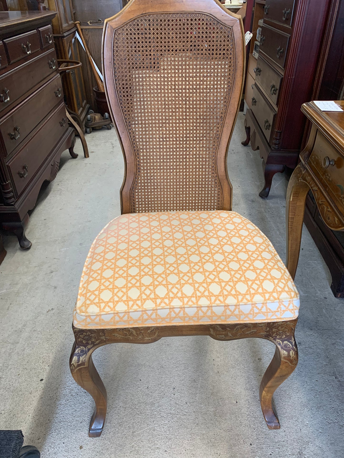 Vintage Drexel Heritage Hand-Painted Desk with Matching Chair