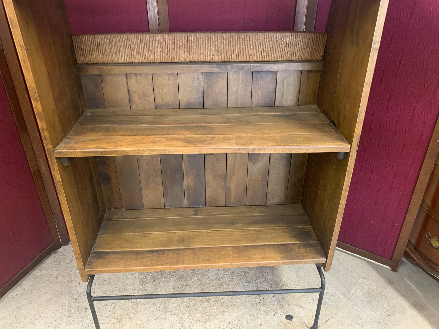 Mid-Century Modern Bar Table Set with 2 Swivel Stools – Wood & Metal