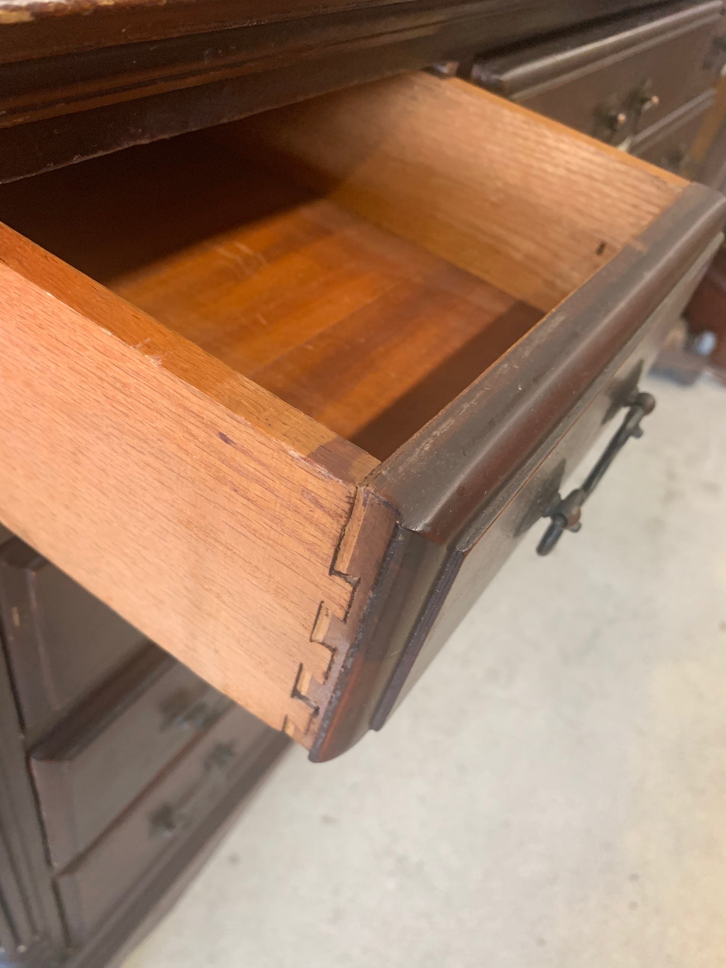 1940s Mahogany Chippendale Dresser & Mirror