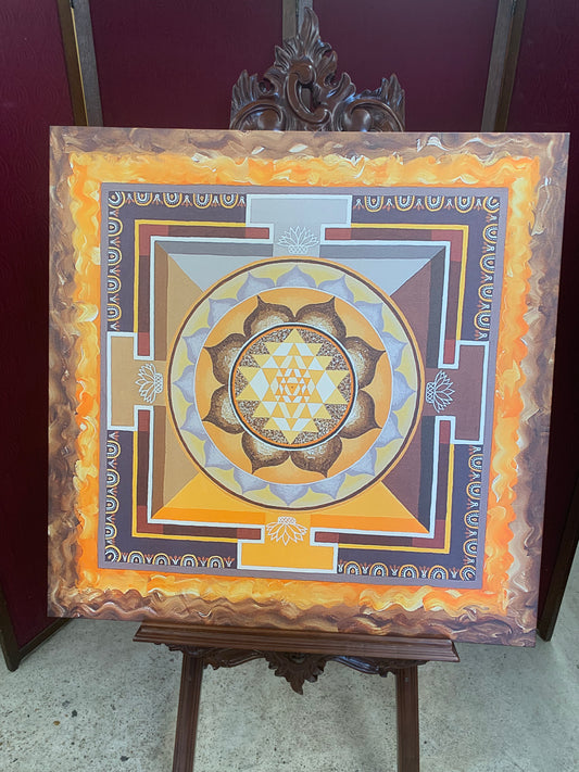 Meditation Artwork by Alan Bennington – 36” x 36” Canvas Print (Geometric Spiritual Art)