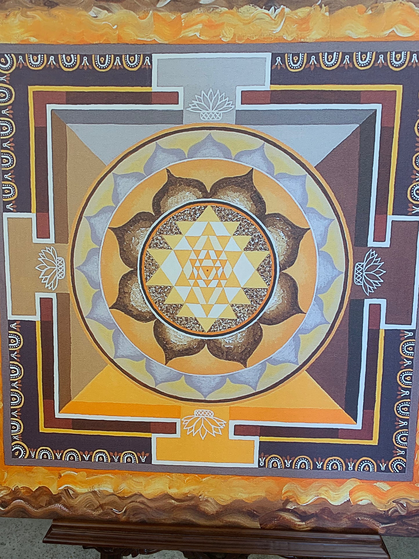 Meditation Artwork by Alan Bennington – 36” x 36” Canvas Print (Geometric Spiritual Art)