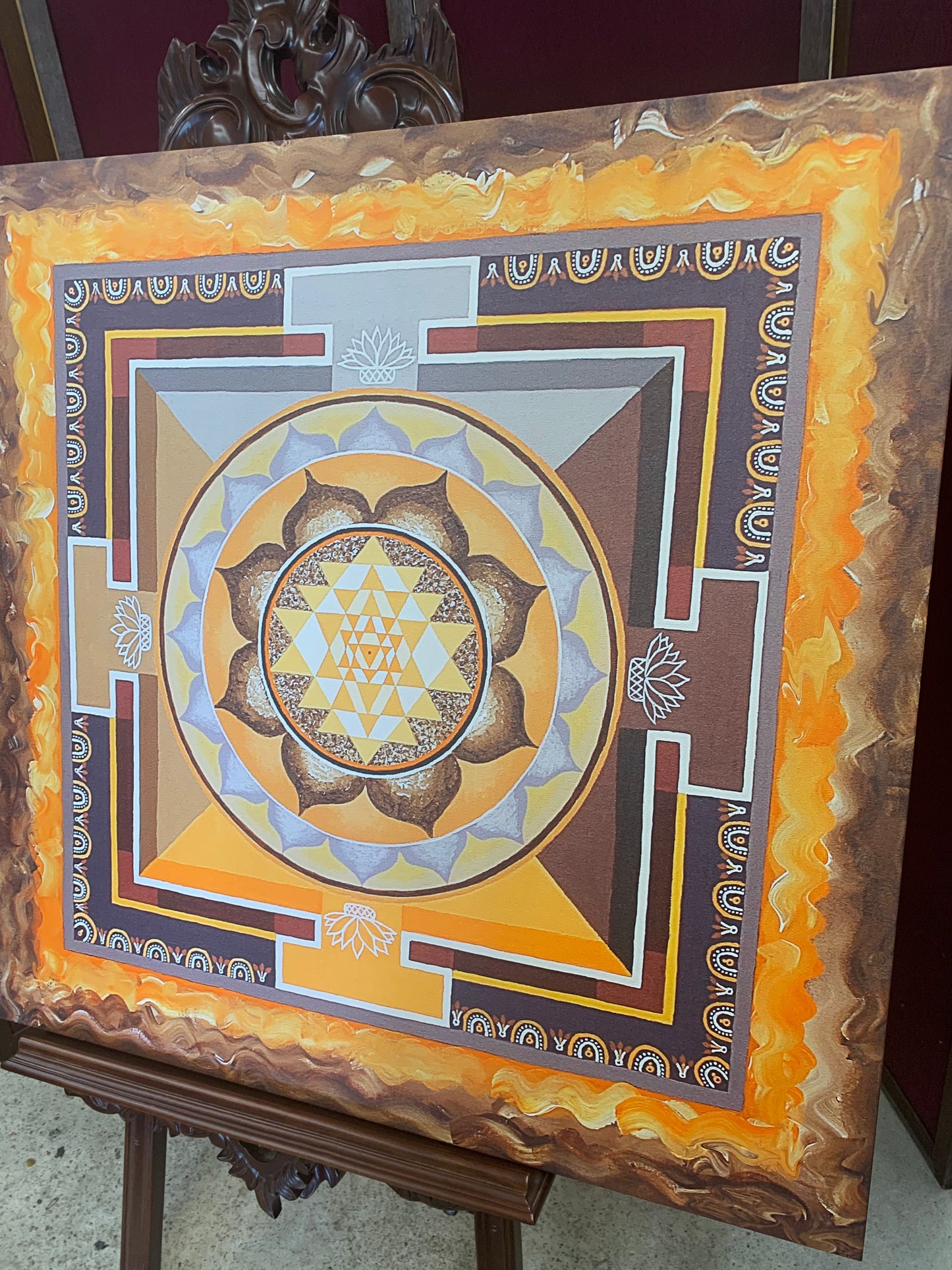 Meditation Artwork by Alan Bennington – 36” x 36” Canvas Print (Geometric Spiritual Art)