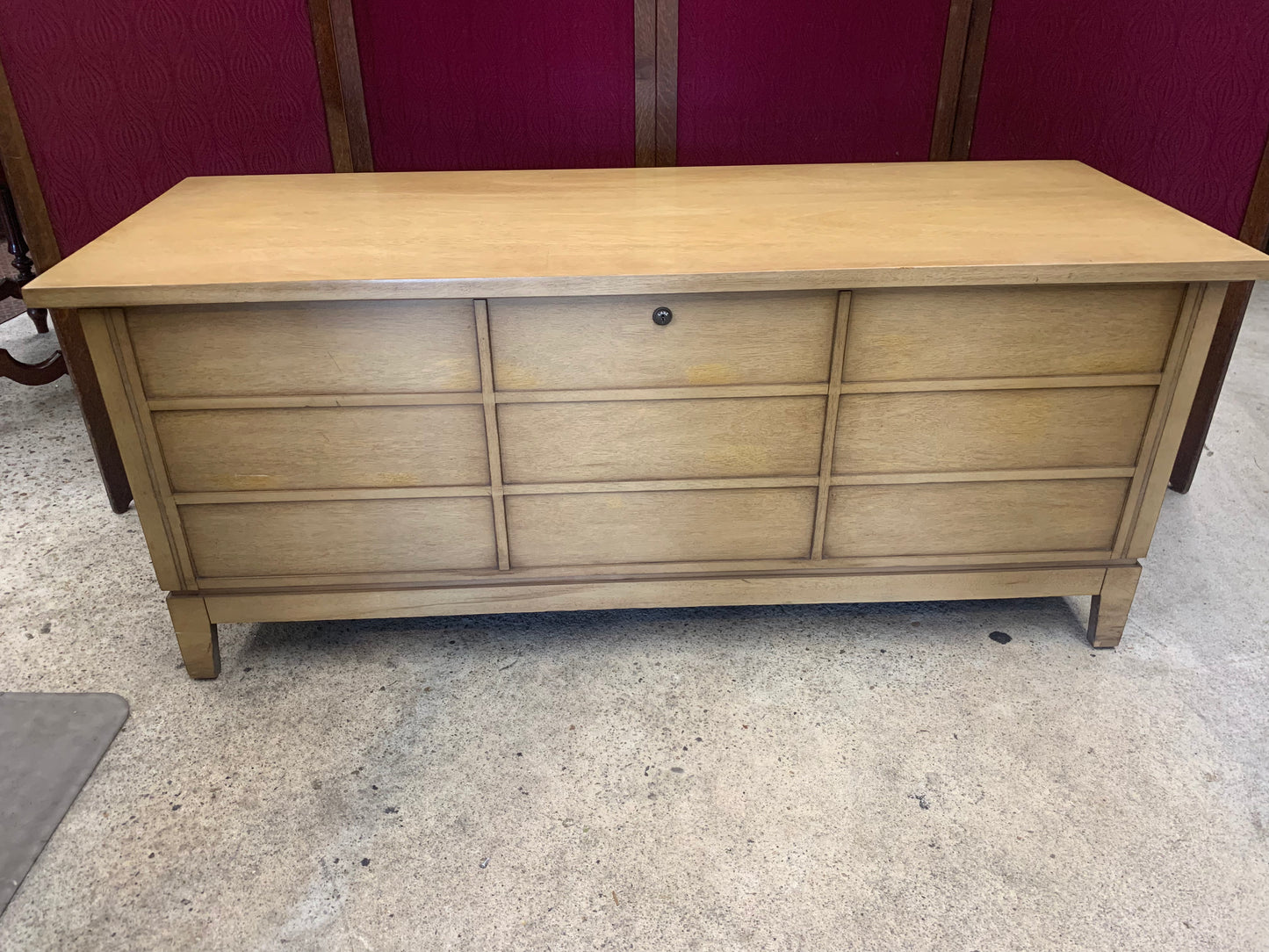 Mid-Century Modern Lane Cedar Chest – Remodeled Blonde Wood Storage Trunk (1950s)