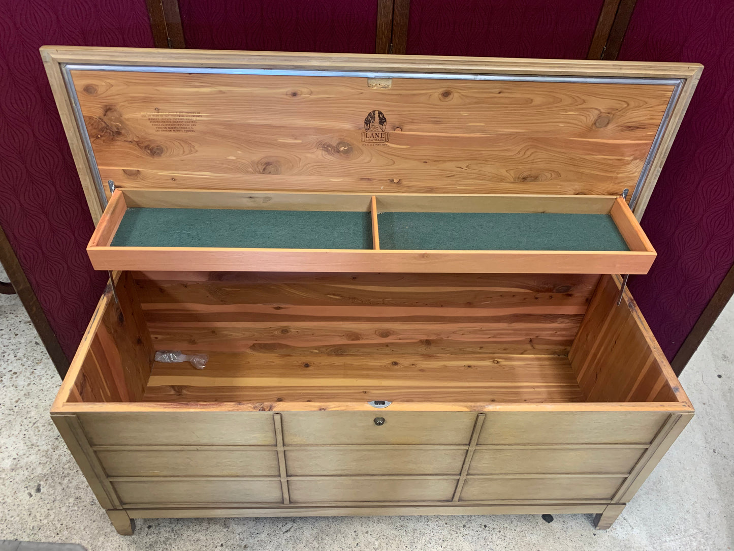 Mid-Century Modern Lane Cedar Chest – Remodeled Blonde Wood Storage Trunk (1950s)