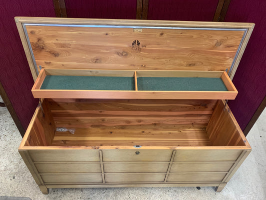 Mid-Century Modern Lane Cedar Chest – Remodeled Blonde Wood Storage Trunk (1950s)